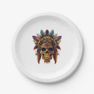 Assiettes En Carton Aztec Skull Relic
