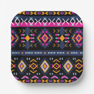 Assiettes En Carton Aztèque coloré