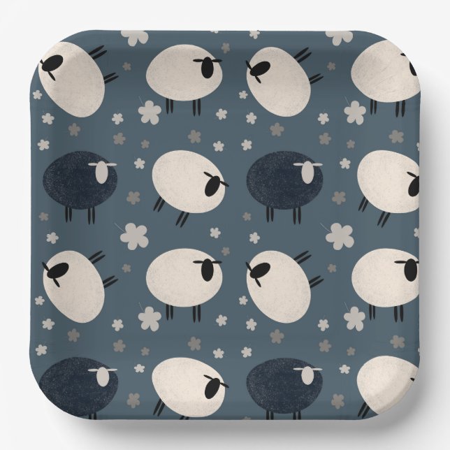 Assiettes En Carton Baa Baa Black Sheep (Recto)