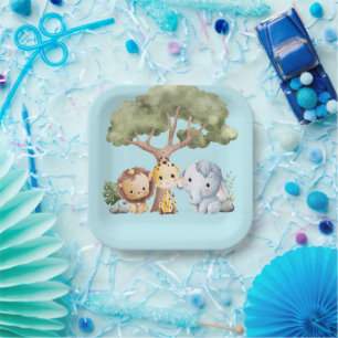 ASSIETTES EN CARTON BABE BLEU SAFARI