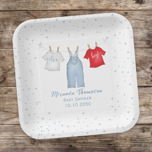 Assiettes En Carton Baby Boy Douche Cute Clothesline Modèle