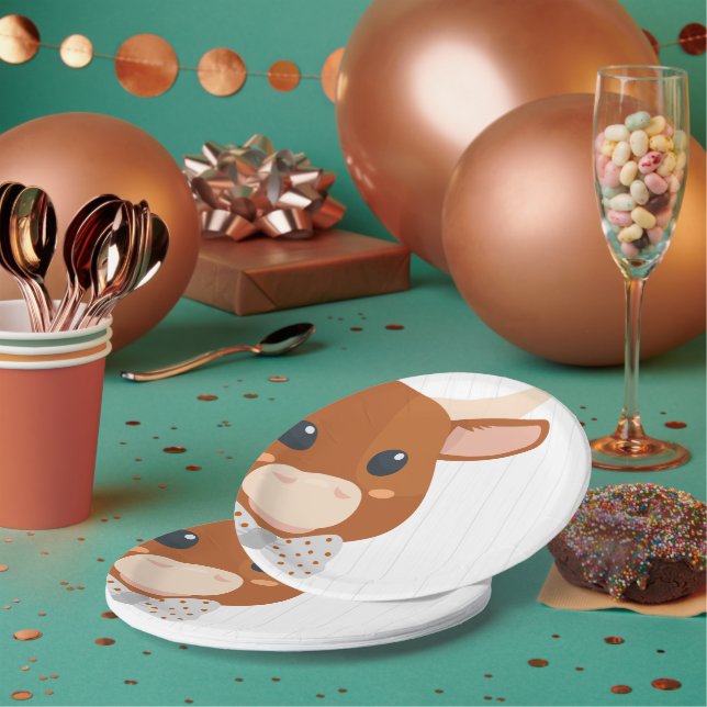 Assiettes En Carton Baby Boy Longhorn Burnt Orange Baby shower (Multi)