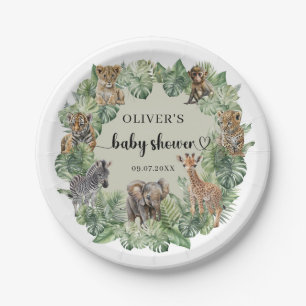 Assiettes En Carton Baby Boy Tropical Jungle Safari Animaux Douche