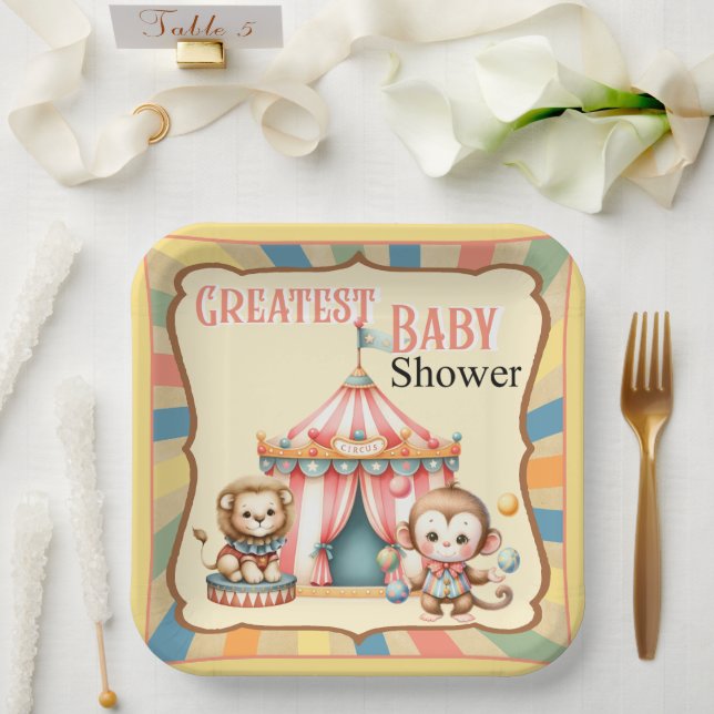 Assiettes En Carton Baby Circus (Mariage)