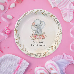 Assiettes En Carton Baby Elephant Boho Chic Baby shower
