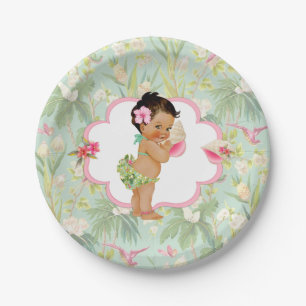Assiettes En Carton Baby Girl Tropical Hawaiian Luau Hibiscus