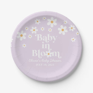 Assiettes En Carton Baby in Bloom Daisy Baby shower lilas Plaques de p