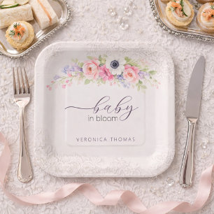 Assiettes En Carton Baby in Bloom Douce Baby Shower Florale