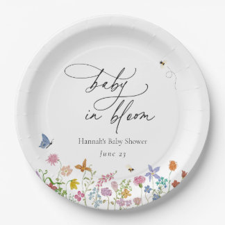 Assiettes En Carton Baby in Bloom Fête de Naissance Florale