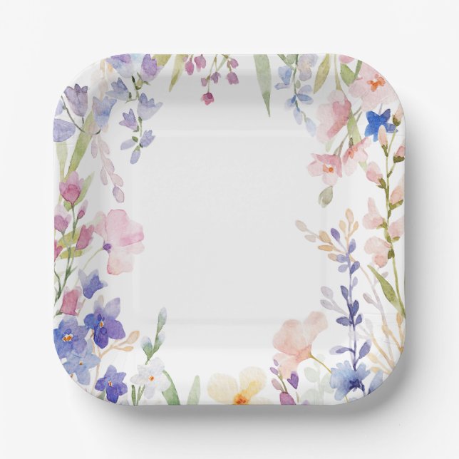 Assiettes En Carton Baby in Bloom Fleur sauvage Garden Baby shower (Recto)
