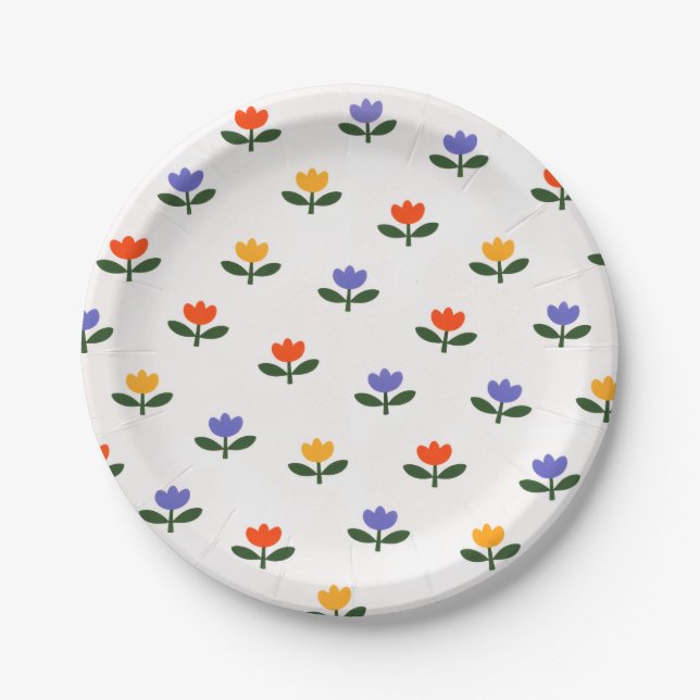 Assiettes En Carton Baby in Bloom Tulip Trendy Modern Baby Shower (Devant)