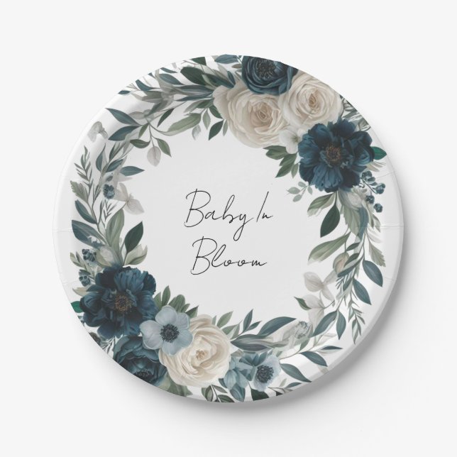 Assiettes En Carton Baby In Bloom : Un Baby shower d'inspiration jardi (Devant)