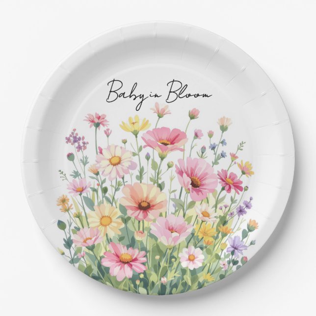 Assiettes En Carton Baby in Bloom Wildflower (Devant)