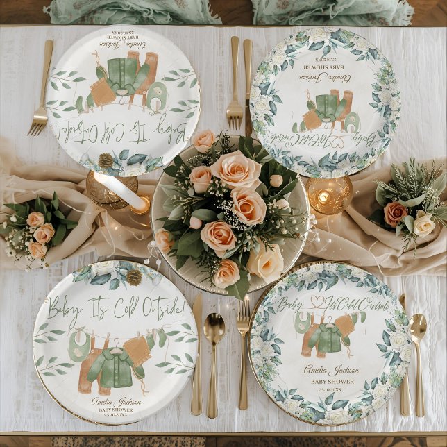 Assiettes En Carton Baby It's Cold Outside Baby shower Invitation (Créateur téléchargé)