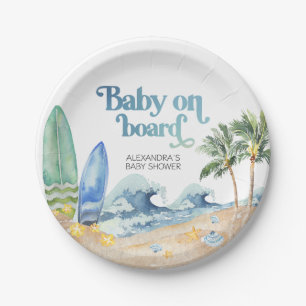 Assiettes En Carton Baby on Board Baby shower de plage
