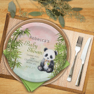 Assiettes En Carton Baby Panda Baby shower neutre pour les femmes