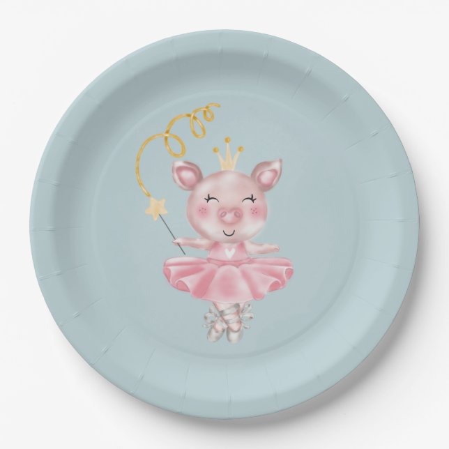 Assiettes En Carton Baby Piggy Ballerina (Devant)