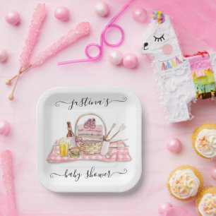 Assiettes En Carton Baby Q Barbecue Douche Baby shower Pique-Nique Ros