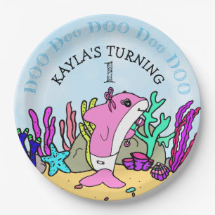 Assiettes En Carton Baby Shark Girl's Birthday Party