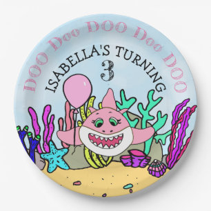 Assiettes En Carton Baby Shark Girl's Birthday Party