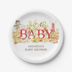 Assiettes En Carton Baby shower 7" du marché d'agriculteurs plat