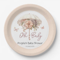 Baby shower à parapluie Vintage rose Floral