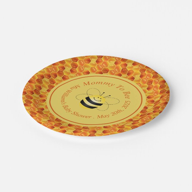 Assiettes En Carton Baby shower À Thème Abee (Angle)