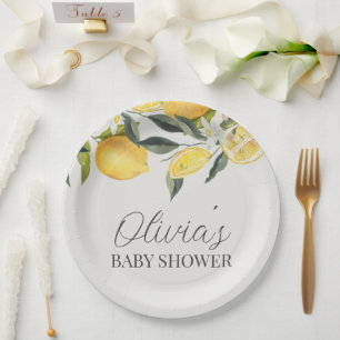 Assiettes En Carton Baby shower à thème Citrus