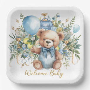 Assiettes En Carton Baby shower à thème de tennis pour Baby Boy Party