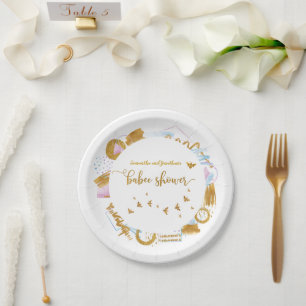 Assiettes En Carton Baby shower à thème Little Honey Bee
