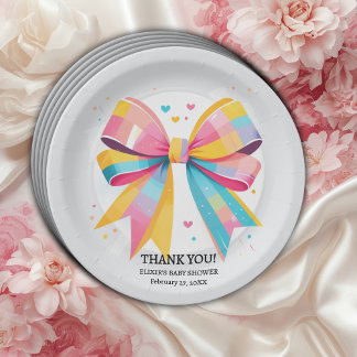 Assiettes En Carton Baby shower arc-en-ciel