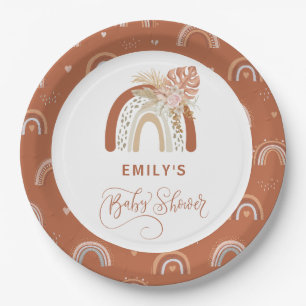Assiettes En Carton Baby shower arc-en-ciel Boho