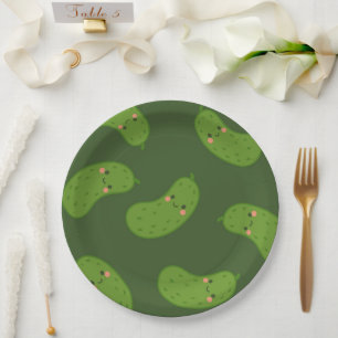 Assiettes En Carton Baby Shower au Gros Cornichon Vert Big Dill