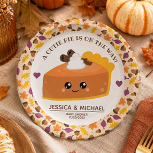 Assiettes En Carton Baby Shower automnal Cutie Pie