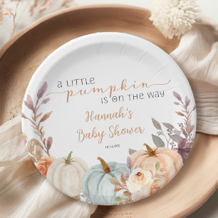 Assiettes En Carton Baby shower Automne Un Peu Citrouille