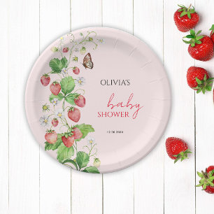 Assiettes En Carton Baby shower aux fraises