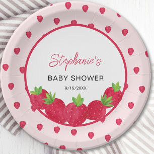 Assiettes En Carton Baby shower aux fraises