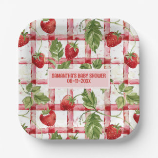 Assiettes En Carton Baby shower aux fraises