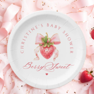 Assiettes En Carton Baby shower aux fraises Coquette