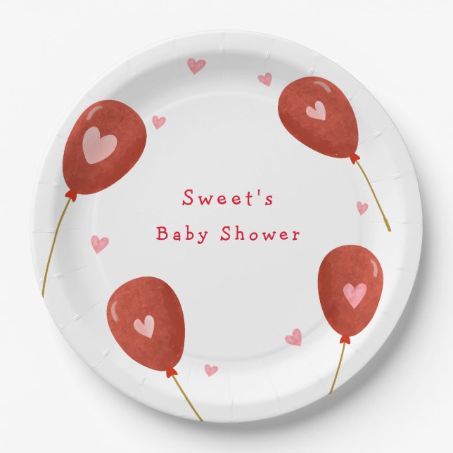 Assiettes En Carton Baby shower ballotte moderne Little Swetheart (Devant)