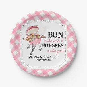 Assiettes En Carton Baby shower BBQ Burger Rose