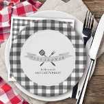 Assiettes En Carton Baby shower BBQ Vintage Typographie Gris Plaid<br><div class="desc">Plaques de papier Baby shower barbecue en gris et blanc neutre pour le genre. Le modèle a une formulation entièrement modifiable et les éléments design sont parfaits pour un baby shower barbecue, un baby shower de jardin, un pique-nique extérieur, etc. Cette charmante décoration rustique présente une typographie vintage et des...</div>