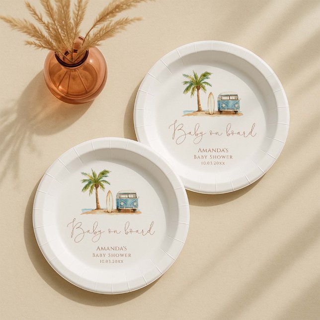 Assiettes En Carton Baby shower bébé à bord (Créateur téléchargé)