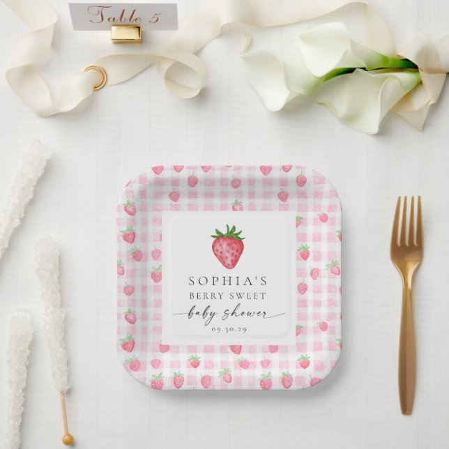 Assiettes En Carton Baby shower Berry Sweet Strawberry (Mariage)