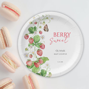 Assiettes En Carton Baby shower Berry Sweet Strawberry