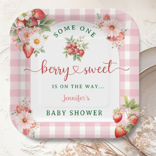 Assiettes En Carton Baby shower Berry Sweet Strawberry