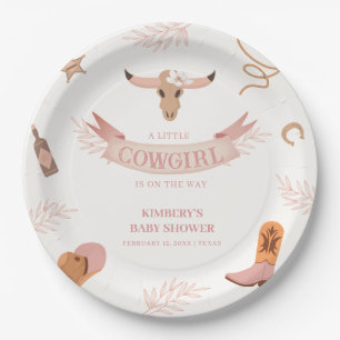 Assiettes En Carton Baby shower blanc blanc rose neutre