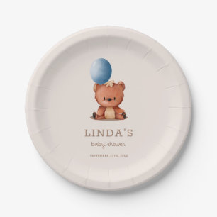 Assiettes En Carton Baby shower Bleu Blonde Boho mignon