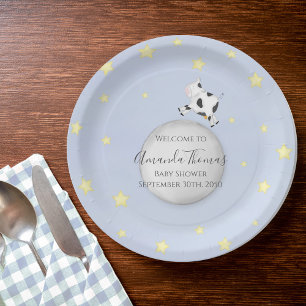 Assiettes En Carton Baby shower Blue Nursery Rhyme personnalisé