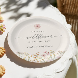 Assiettes En Carton Baby Shower Bohème Fleur Sauvage